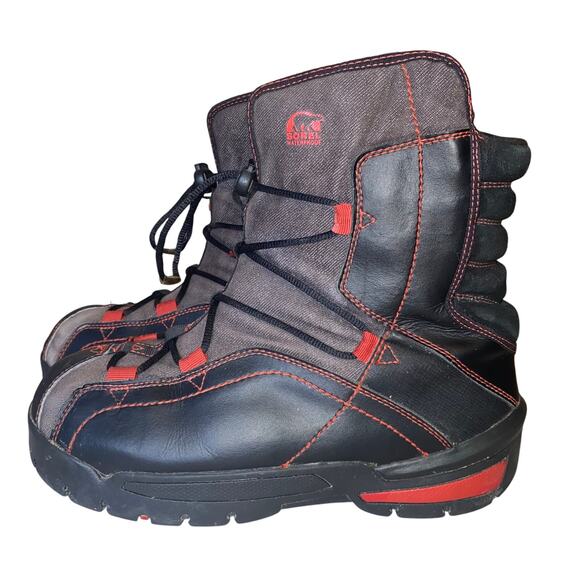 Sorel Mens Sneaky Pete Winter Boots Black Leather Lace Up Waterproof 7 main image 10